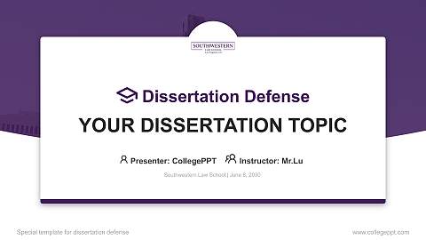 Southwestern Law School Graduation Thesis Defense PPT Template