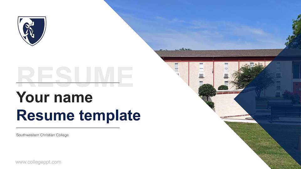 Southwestern Christian College Resume PPT Template16:9 ratio PPT effect preview image