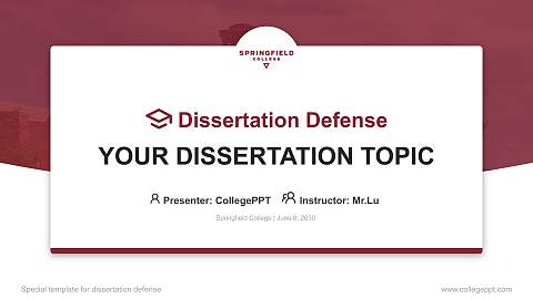 Springfield College Graduation Thesis Defense PPT Template
