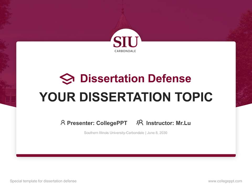 Southern Illinois University-Carbondale Graduation Thesis Defense PPT Template4:3 ratio PPT effect preview image7