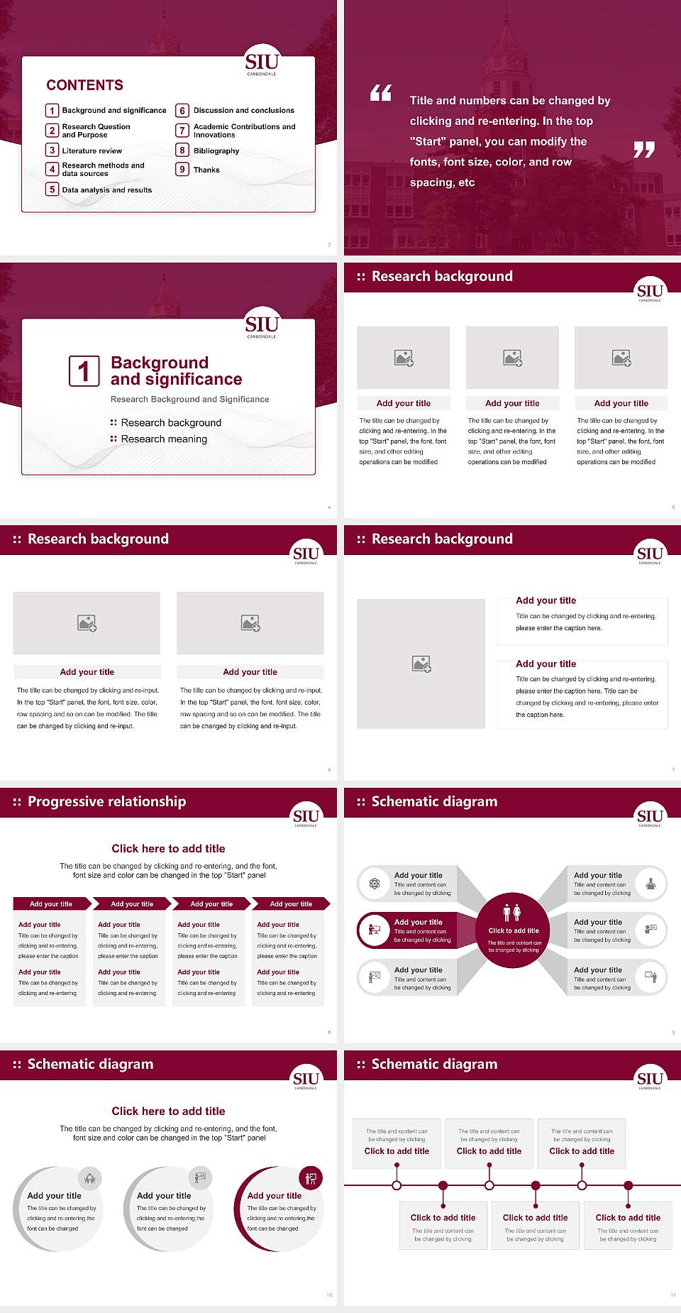 Southern Illinois University-Carbondale Graduation Thesis Defense PPT Template4:3 ratio PPT effect preview image2