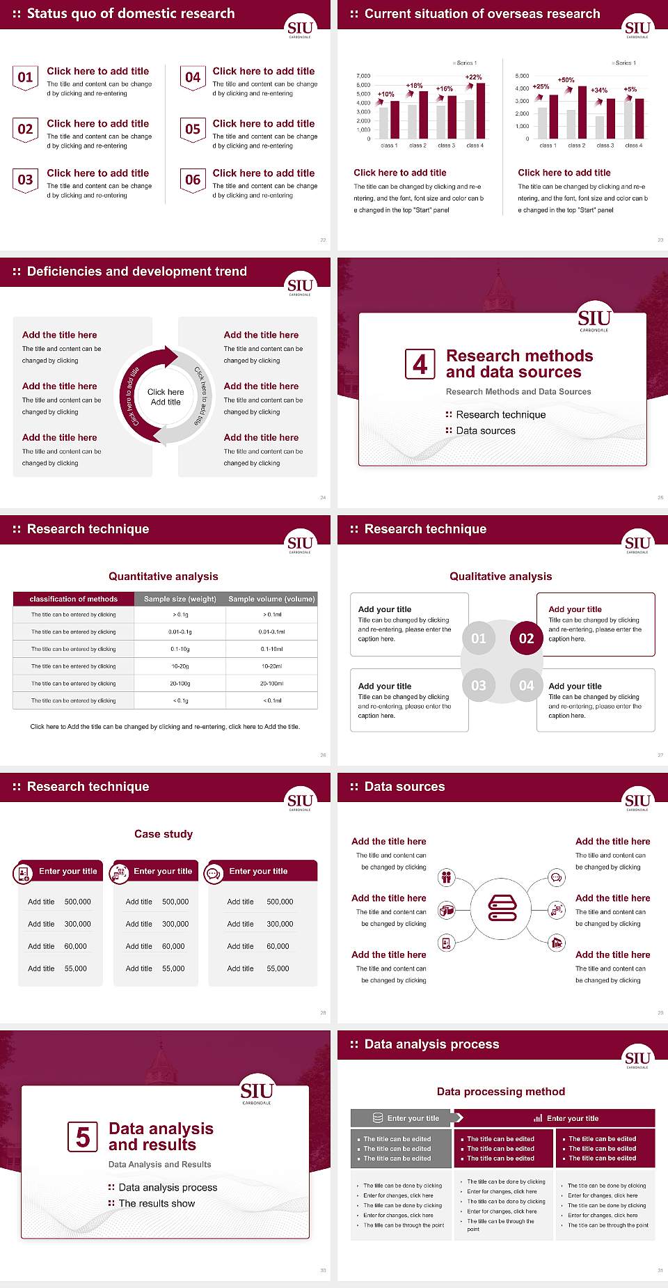 Southern Illinois University-Carbondale Graduation Thesis Defense PPT Template4:3 ratio PPT effect preview image4