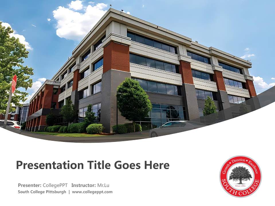 South College Pittsburgh Course/Courseware Creation PPT Template4:3 ratio PPT effect preview image5