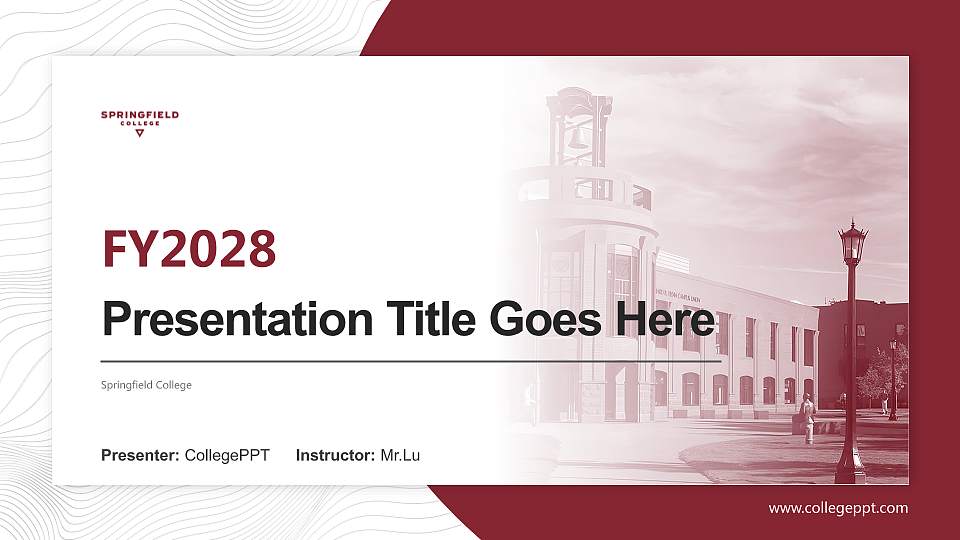 Springfield College Academic Presentation/Research Findings Report PPT Template16:9 ratio PPT effect preview image