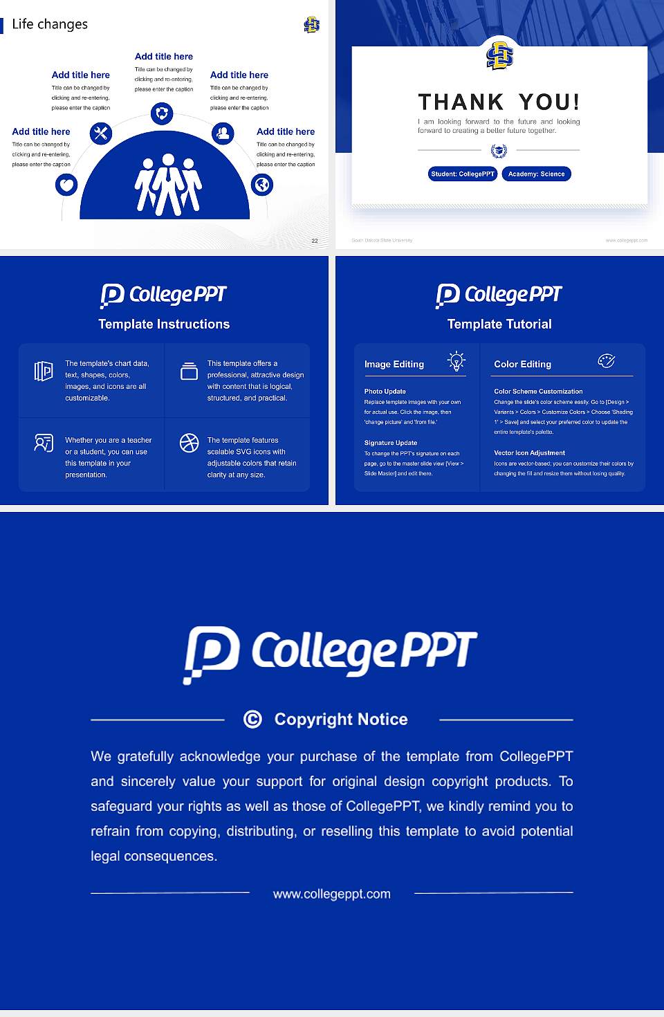 South Dakota State University National Scholarship Defense PPT Template4:3 ratio PPT effect preview image4
