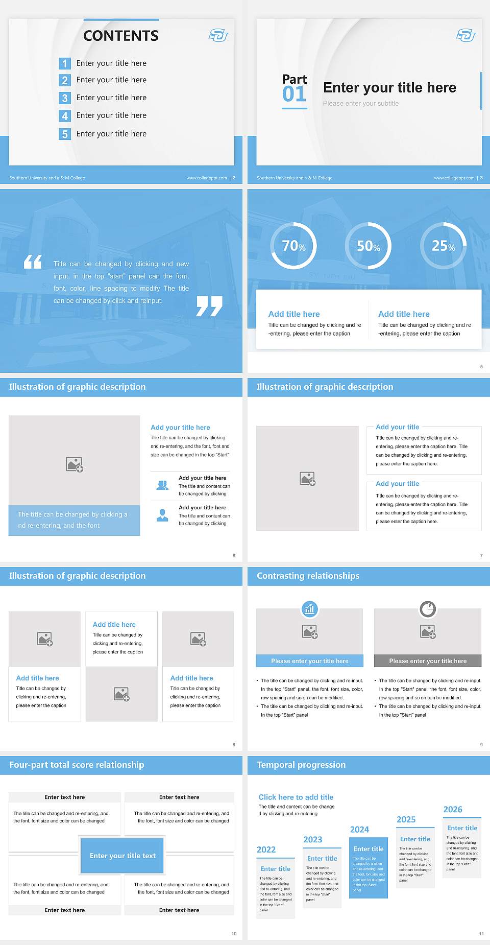 Southern University and a & M College Thesis Proposal/Graduation Defense PPT Template4:3 ratio PPT effect preview image2
