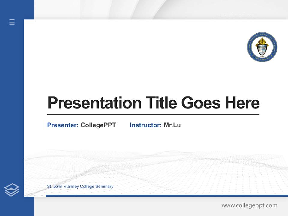 St. John Vianney College Seminary Thesis Proposal/Graduation Defense PPT Template4:3 ratio PPT effect preview image5