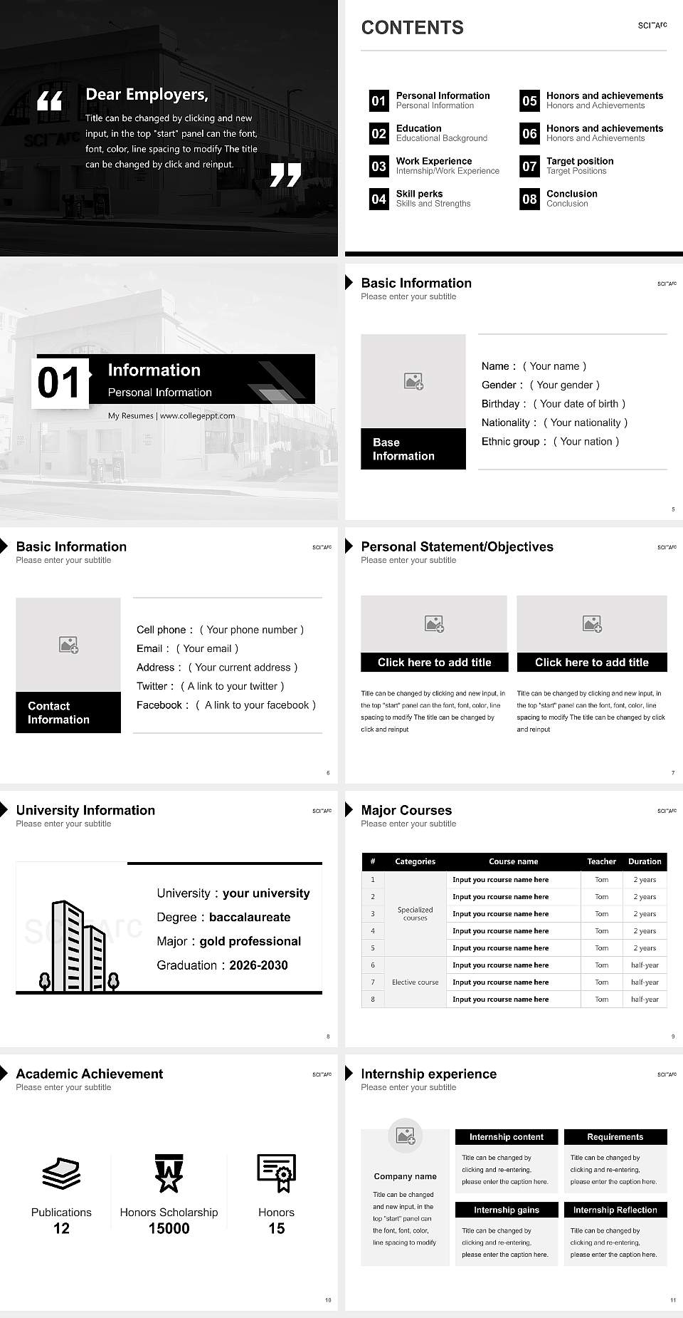 Southern California Institute of Architecture Resume PPT Template4:3 ratio PPT effect preview image2
