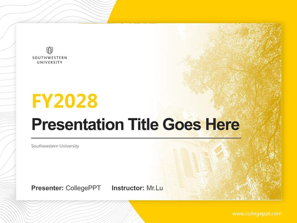 Southwestern University Academic Presentation/Research Findings Report PPT Template4:3 ratio PPT effect preview image5