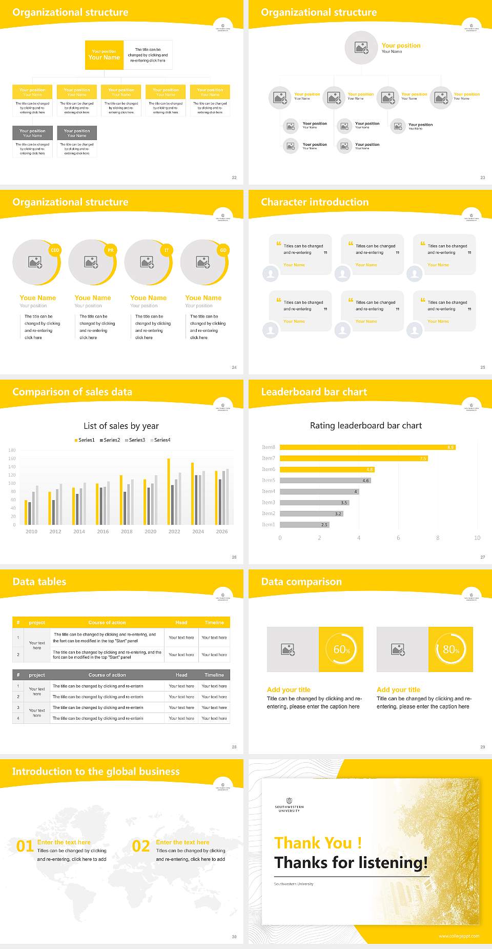 Southwestern University Academic Presentation/Research Findings Report PPT Template4:3 ratio PPT effect preview image4