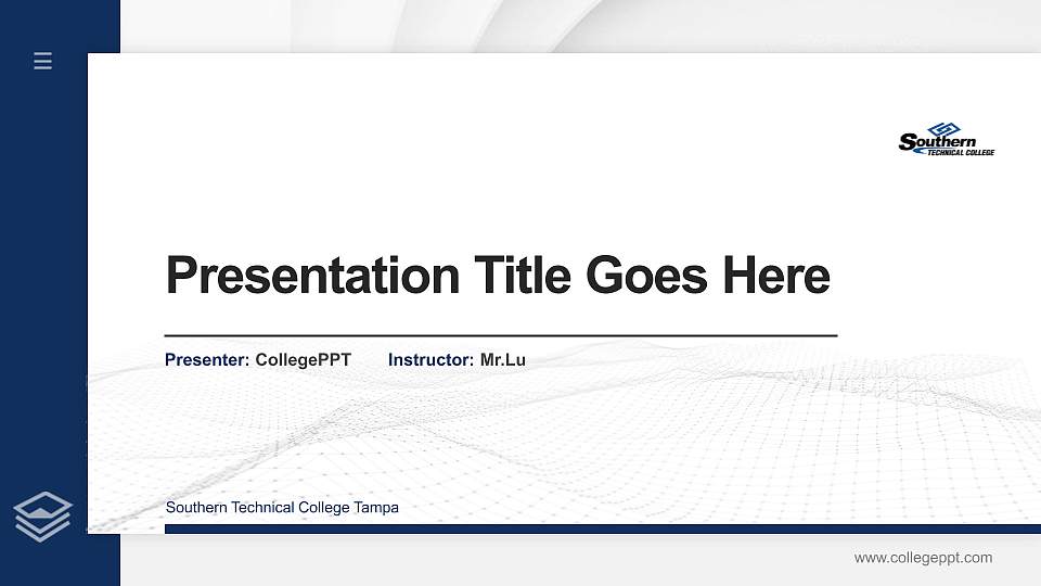 Southern Technical College Tampa Thesis Proposal/Graduation Defense PPT Template16:9 ratio PPT effect preview image