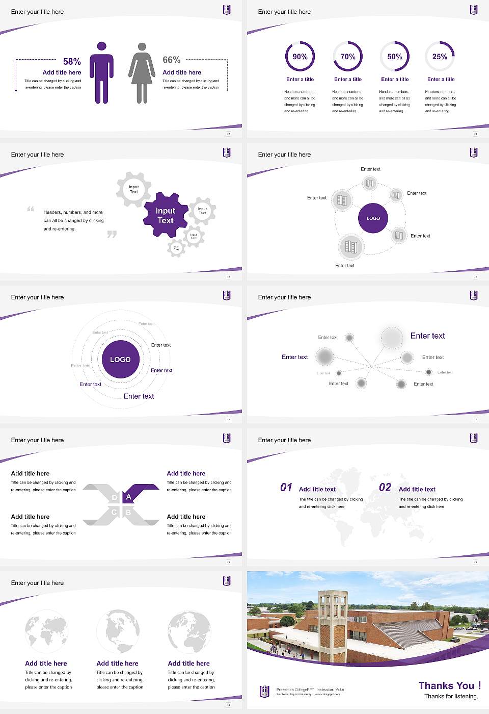 Southwest Baptist University Course/Courseware Creation PPT Template16:9 ratio PPT effect preview image4