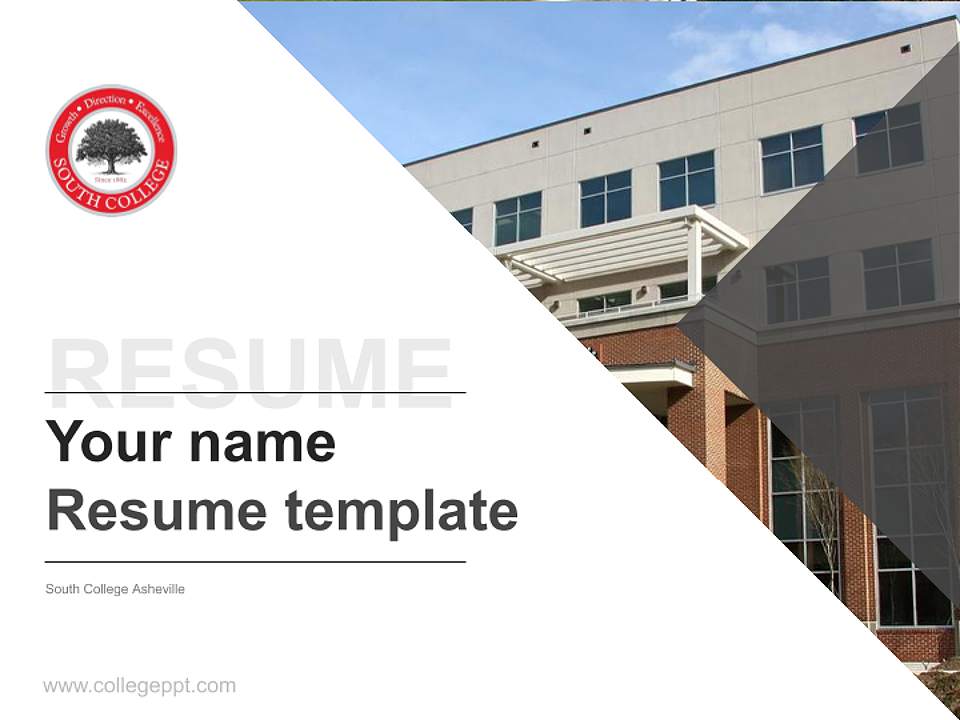 South College Asheville Resume PPT Template4:3 ratio PPT effect preview image5