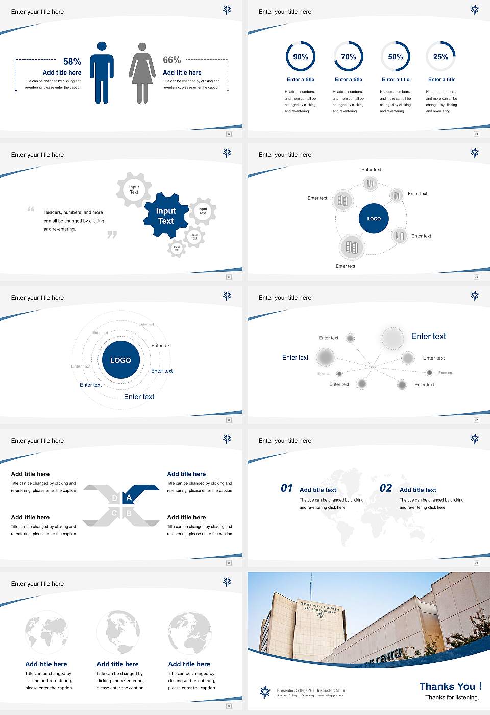 Southern College of Optometry Course/Courseware Creation PPT Template16:9 ratio PPT effect preview image4