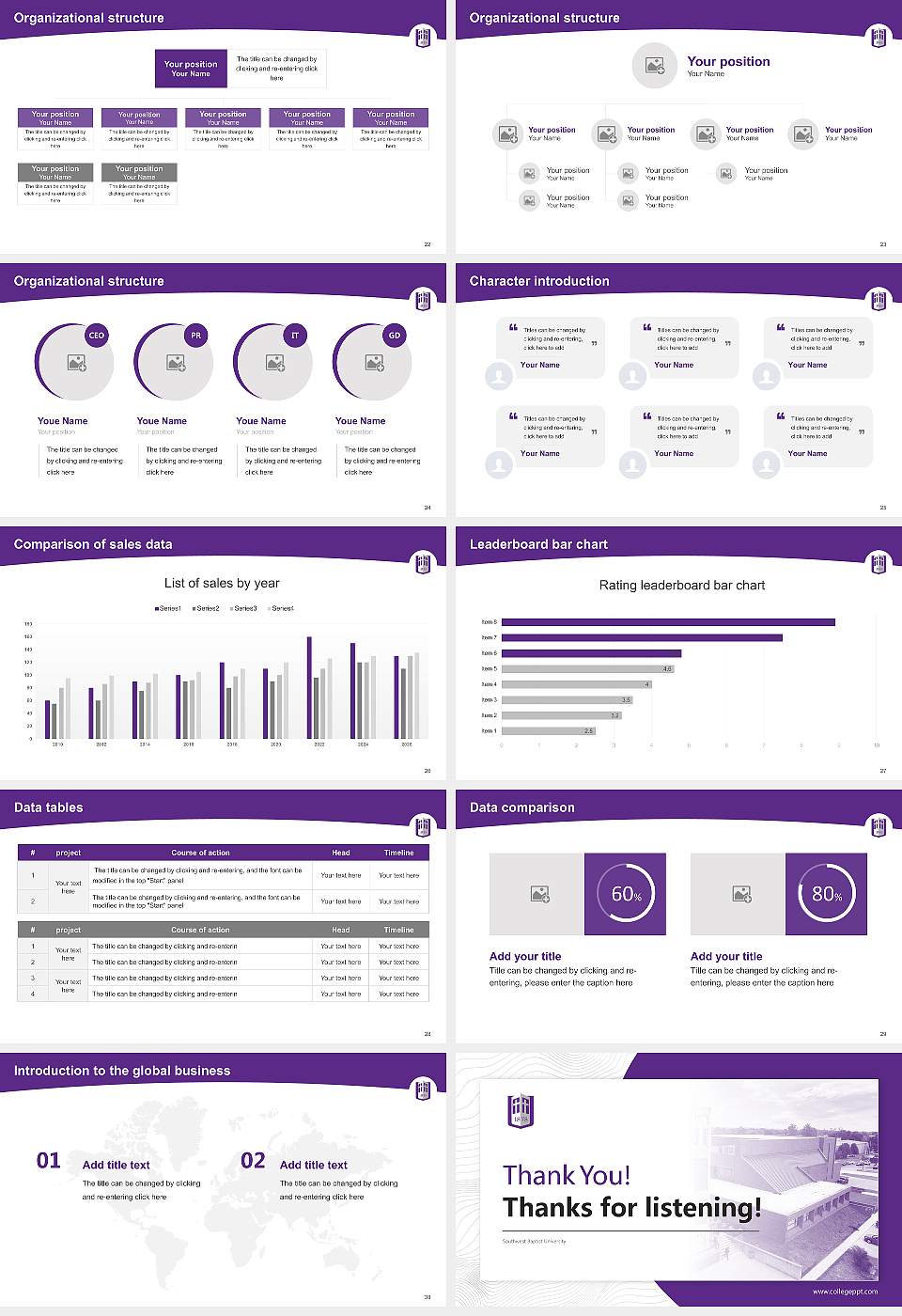 Southwest Baptist University Academic Presentation/Research Findings Report PPT Template16:9 ratio PPT effect preview image4