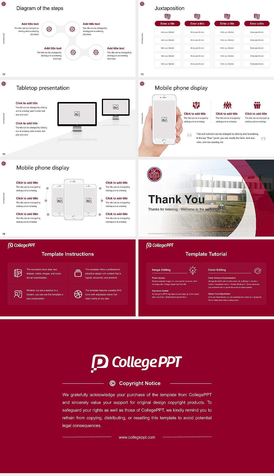 South Carolina State University Competition/Entrepreneurship Contest PPT Template16:9 ratio PPT effect preview image9