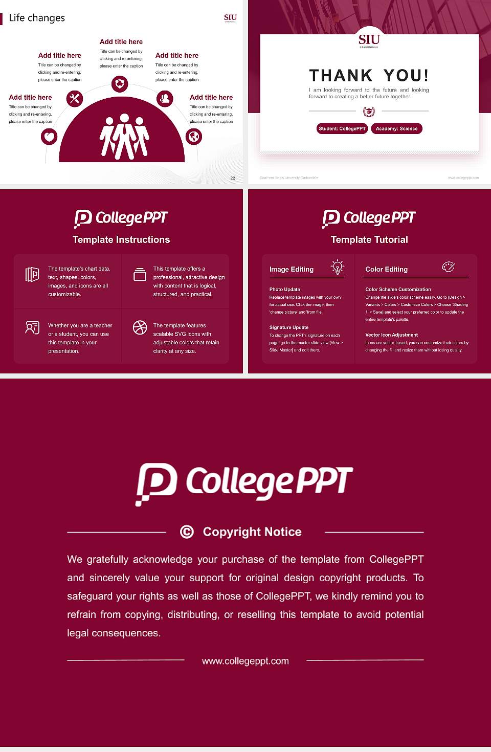Southern Illinois University-Carbondale National Scholarship Defense PPT Template4:3 ratio PPT effect preview image4
