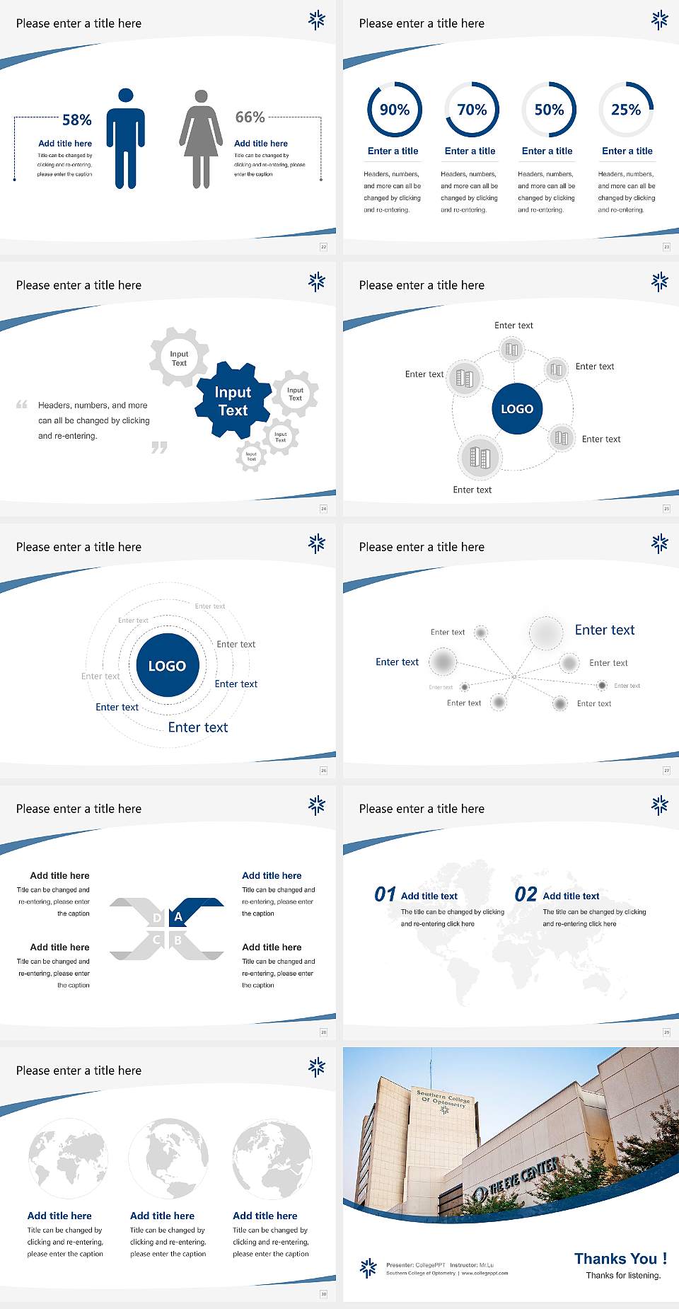 Southern College of Optometry Course/Courseware Creation PPT Template4:3 ratio PPT effect preview image4