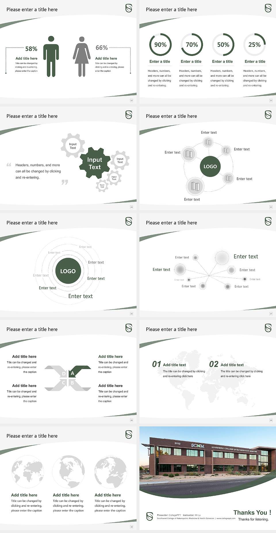 Southwest College of Naturopathic Medicine & Health Sciences Course/Courseware Creation PPT Template4:3 ratio PPT effect preview image4