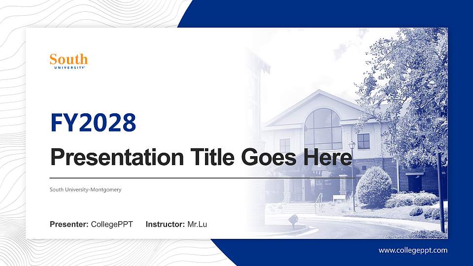 South University-Montgomery Academic Presentation/Research Findings Report PPT Template16:9 ratio PPT effect preview image