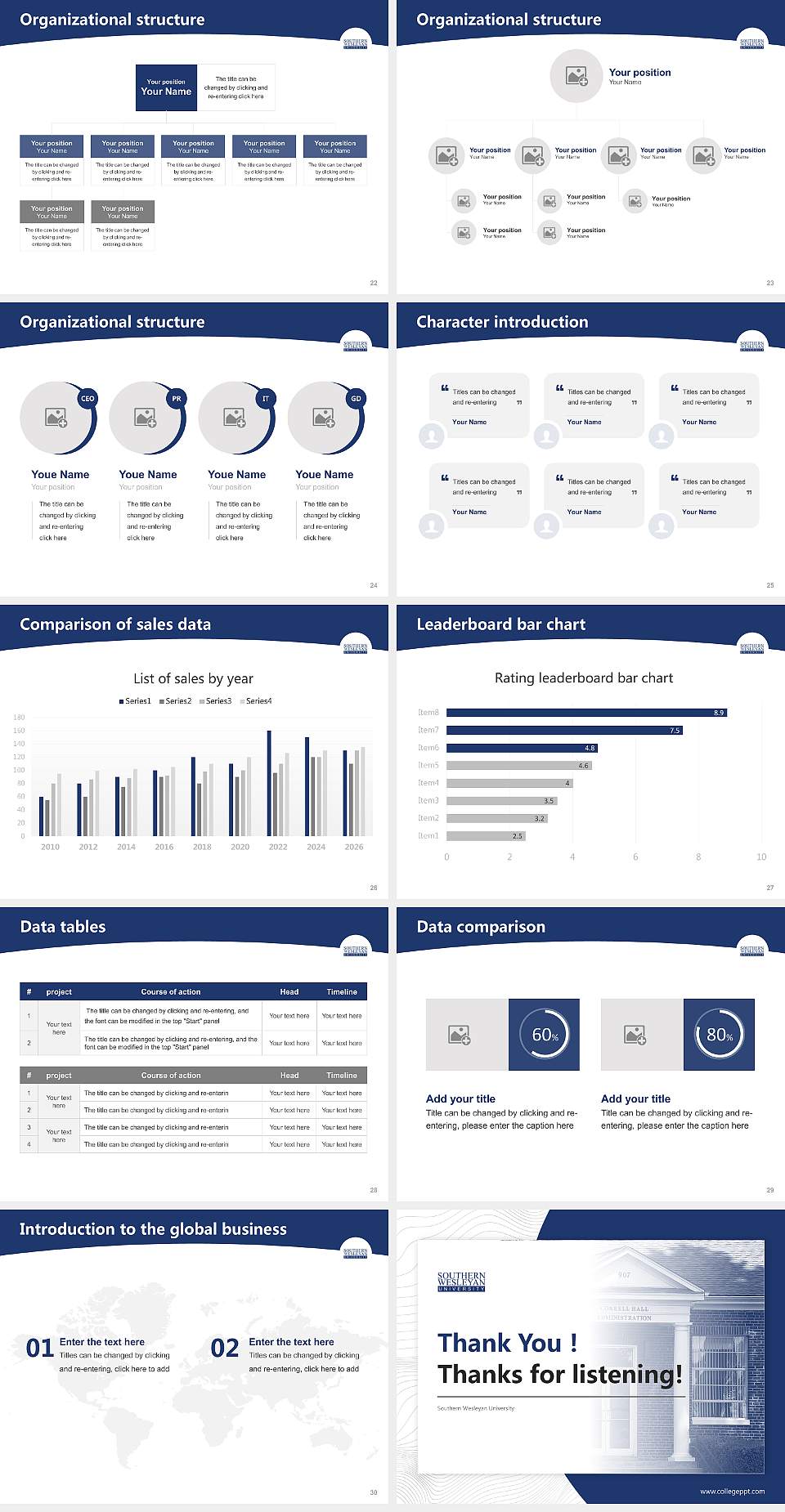 Southern Wesleyan University Academic Presentation/Research Findings Report PPT Template4:3 ratio PPT effect preview image4