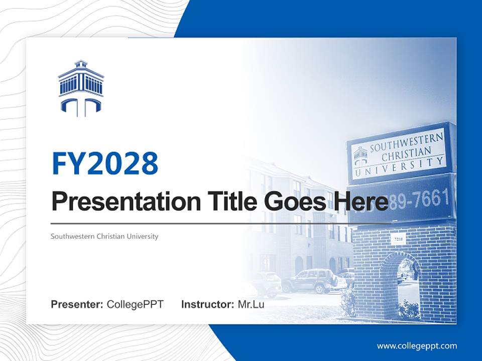 Southwestern Christian University Academic Presentation/Research Findings Report PPT Template4:3 ratio PPT effect preview image5