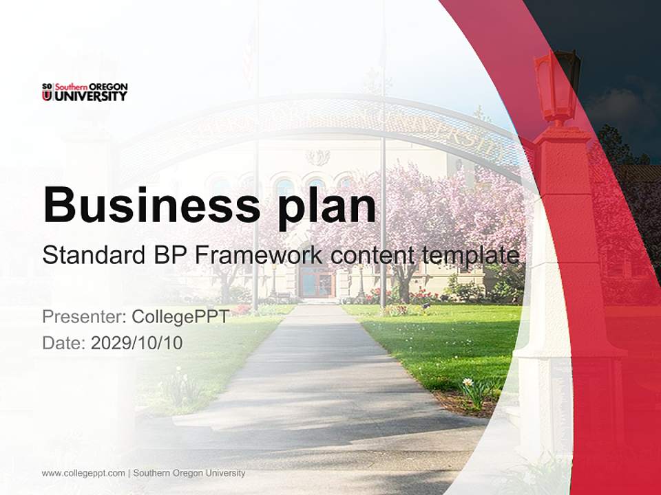 Southern Oregon University Competition/Entrepreneurship Contest PPT Template4:3 ratio PPT effect preview image9