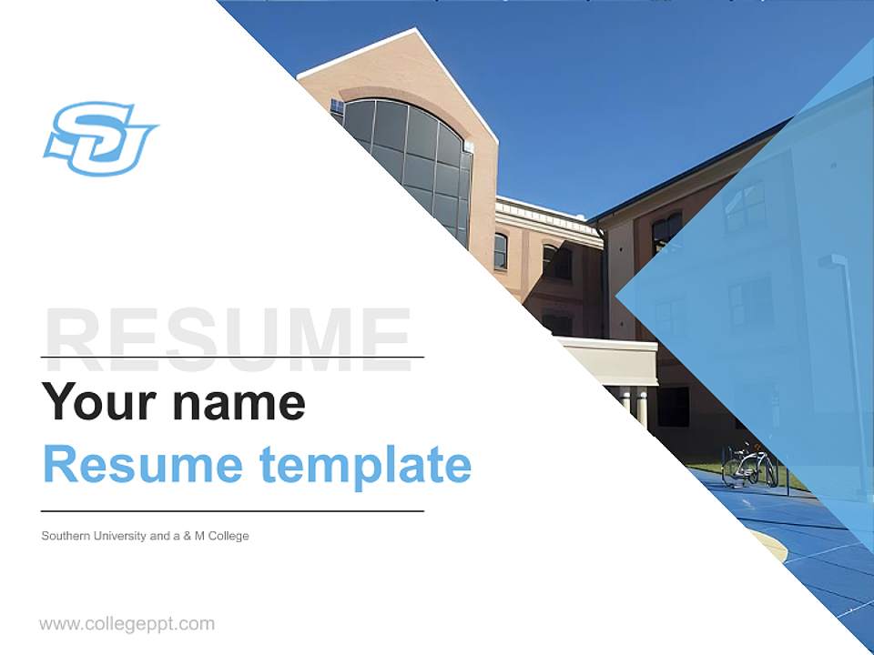 Southern University and a & M College Resume PPT Template4:3 ratio PPT effect preview image5