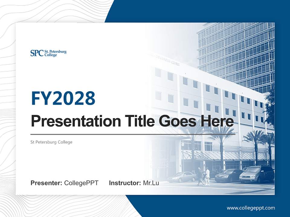 St Petersburg College Academic Presentation/Research Findings Report PPT Template4:3 ratio PPT effect preview image5