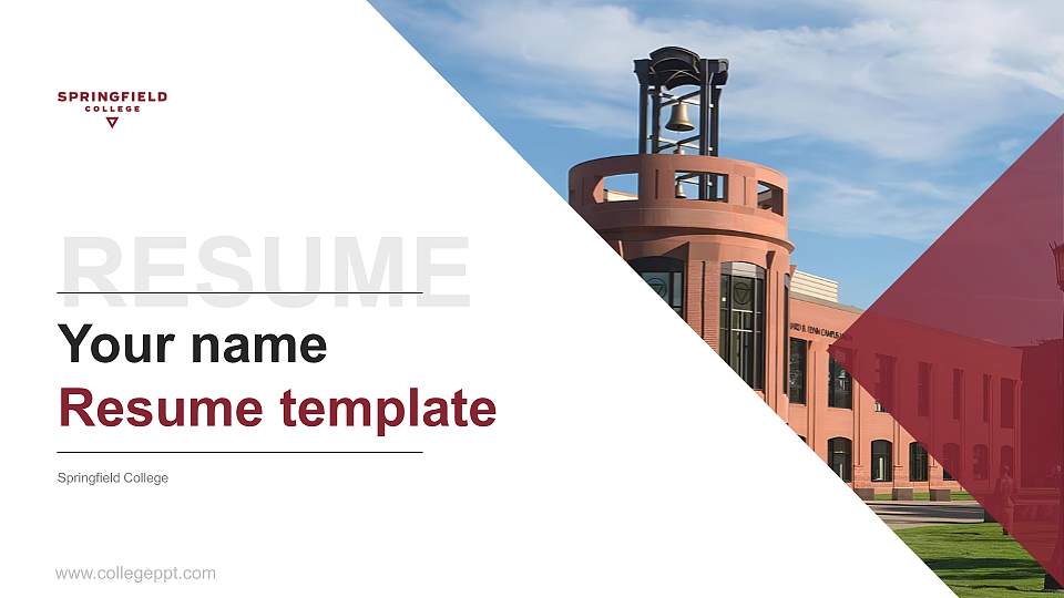 Springfield College Resume PPT Template16:9 ratio PPT effect preview image