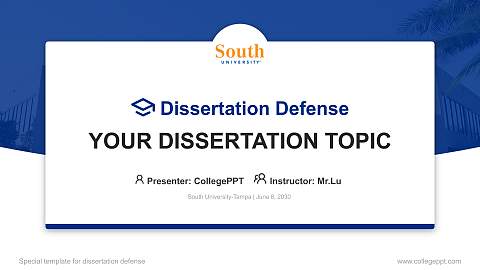 South University-Tampa Graduation Thesis Defense PPT Template
