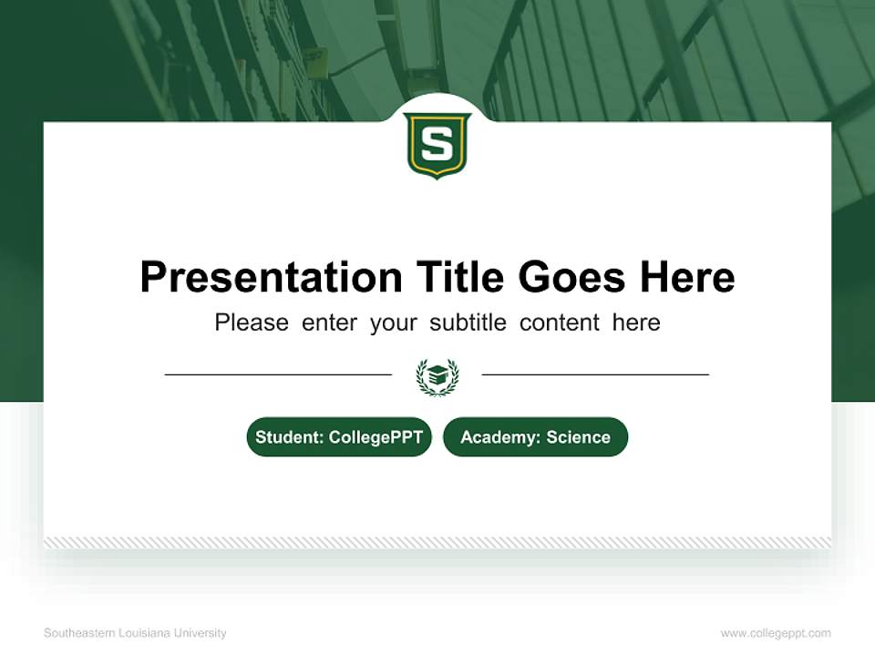 Southeastern Louisiana University National Scholarship Defense PPT Template4:3 ratio PPT effect preview image4