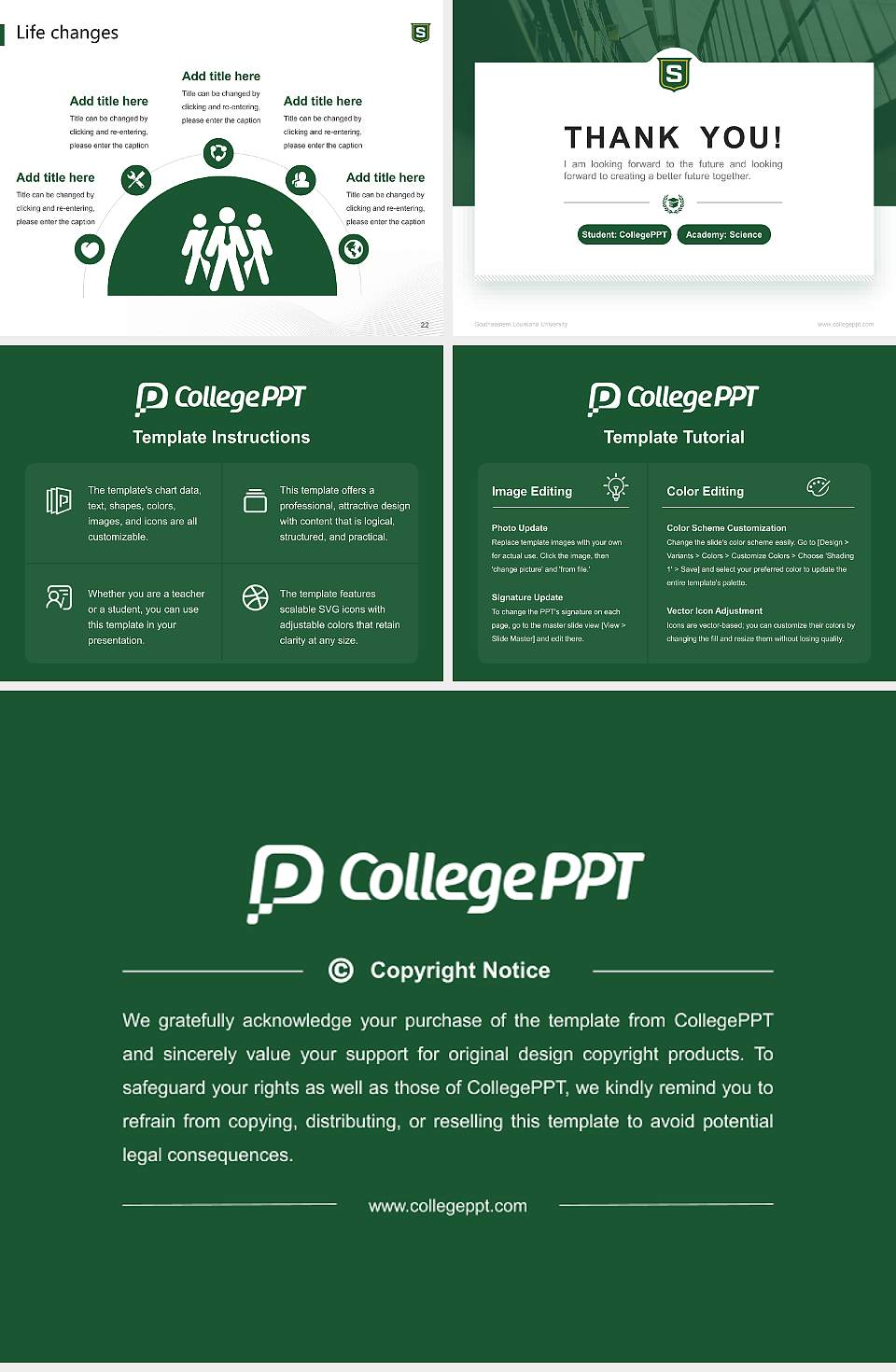 Southeastern Louisiana University National Scholarship Defense PPT Template4:3 ratio PPT effect preview image4