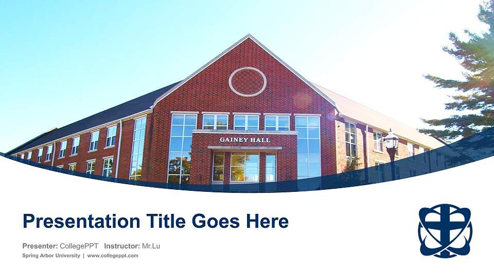 Spring Arbor University Course/Courseware Creation PPT Template16:9 ratio PPT effect preview image