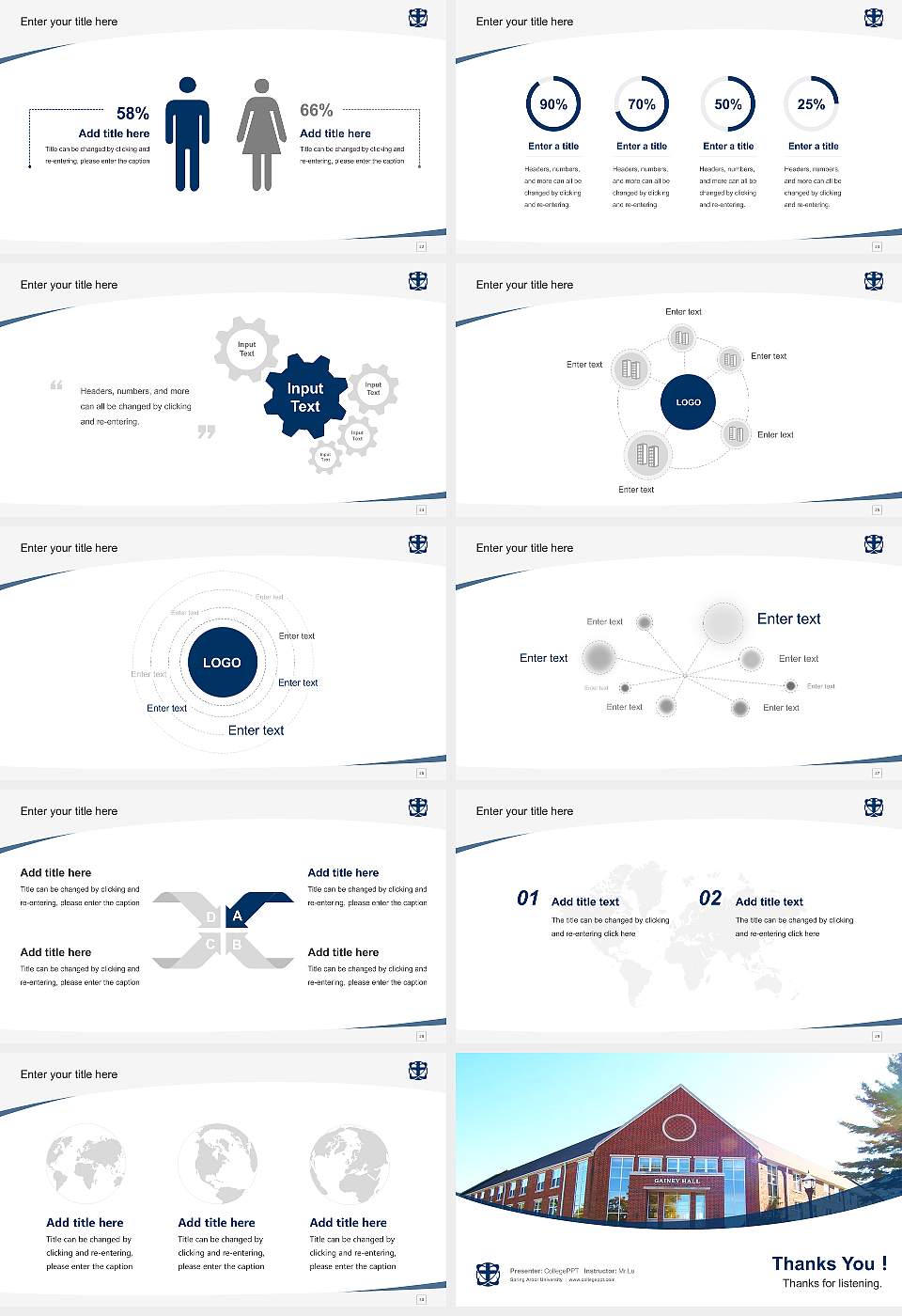 Spring Arbor University Course/Courseware Creation PPT Template16:9 ratio PPT effect preview image4