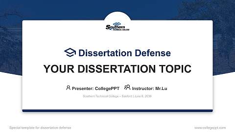 Southern Technical College – Sanford Graduation Thesis Defense PPT Template