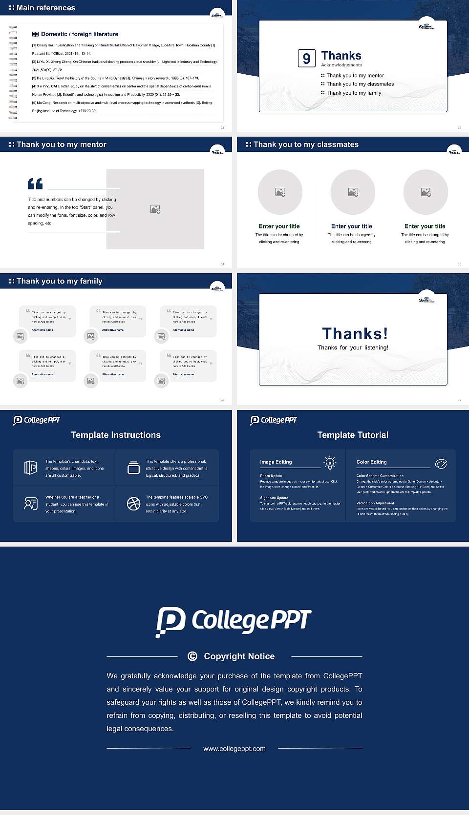 Southern Technical College – Sanford Graduation Thesis Defense PPT Template16:9 ratio PPT effect preview image7