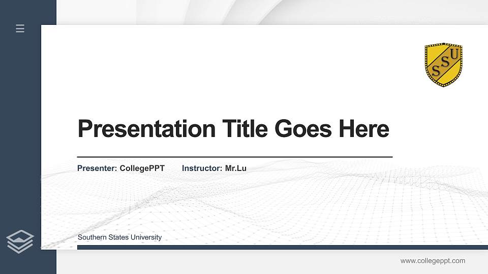 Southern States University Thesis Proposal/Graduation Defense PPT Template16:9 ratio PPT effect preview image