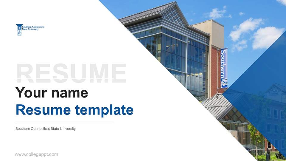 Southern Connecticut State University Resume PPT Template16:9 ratio PPT effect preview image1