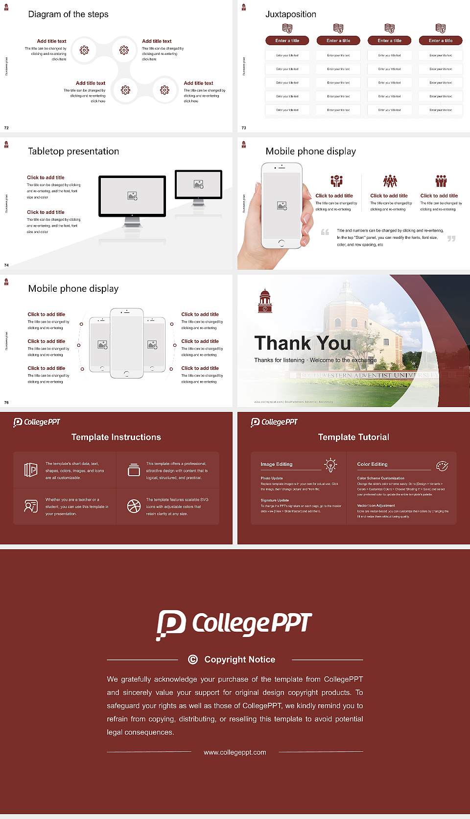 Southwestern Adventist University Competition/Entrepreneurship Contest PPT Template16:9 ratio PPT effect preview image9