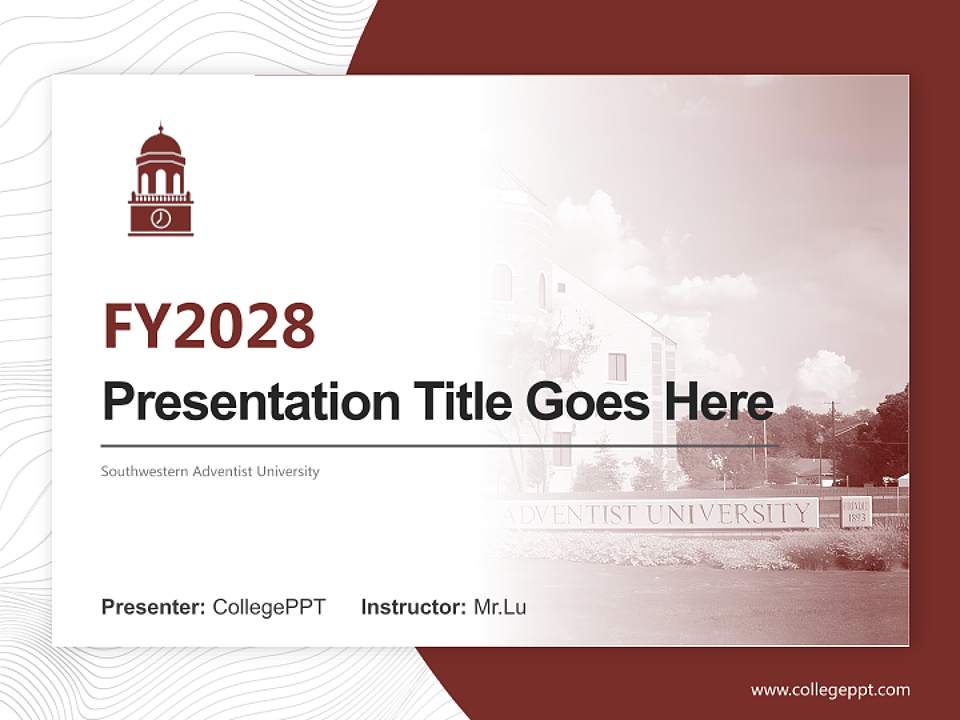Southwestern Adventist University Academic Presentation/Research Findings Report PPT Template4:3 ratio PPT effect preview image5