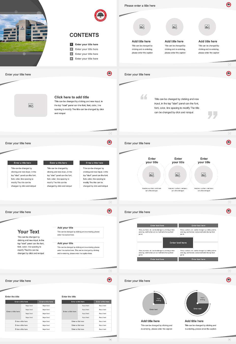 South College Nashville school Course/Courseware Creation PPT Template16:9 ratio PPT effect preview image2
