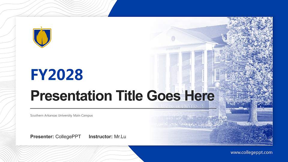 Southern Arkansas University Main Campus Academic Presentation/Research Findings Report PPT Template16:9 ratio PPT effect preview image