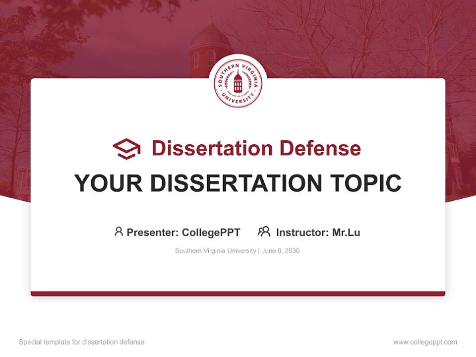 Southern Virginia University Graduation Thesis Defense PPT Template4:3 ratio PPT effect preview image7