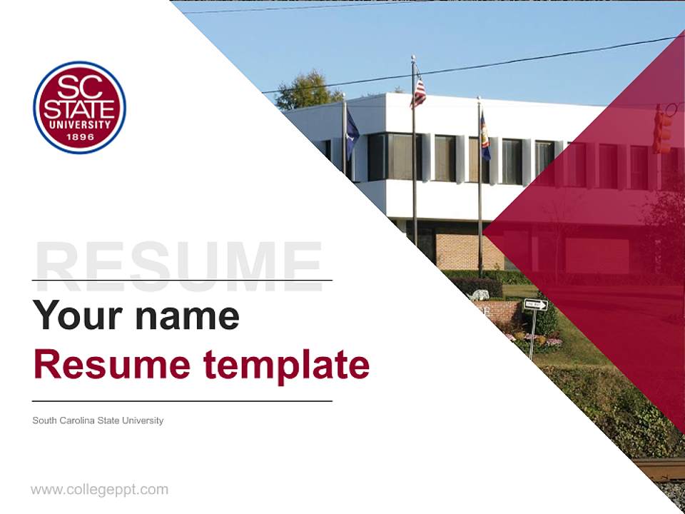 South Carolina State University Resume PPT Template4:3 ratio PPT effect preview image5