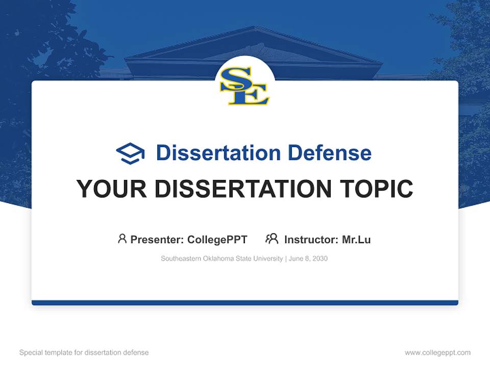 Southeastern Oklahoma State University Graduation Thesis Defense PPT Template4:3 ratio PPT effect preview image7