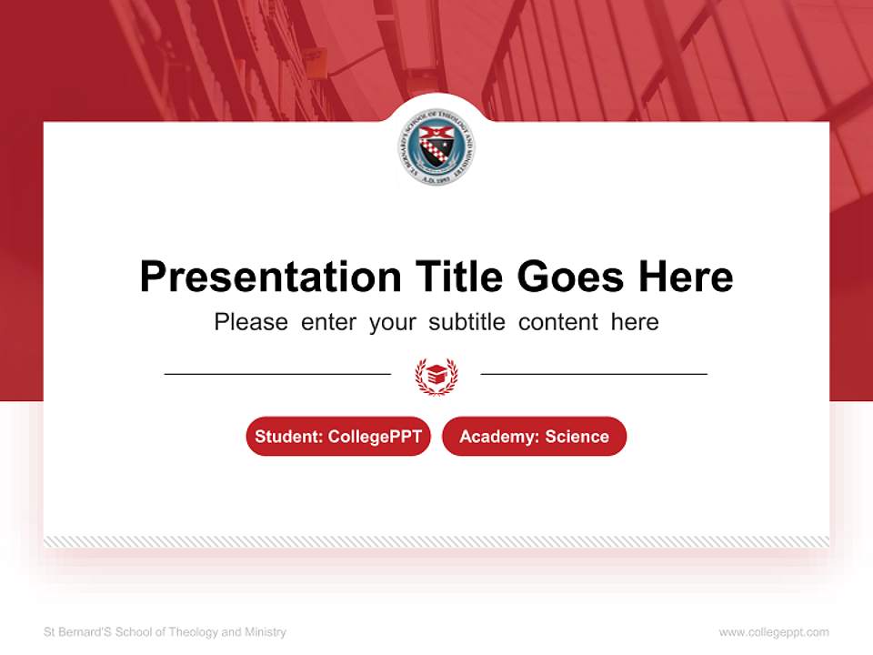 St Bernard’S School of Theology and Ministry National Scholarship Defense PPT Template4:3 ratio PPT effect preview image4