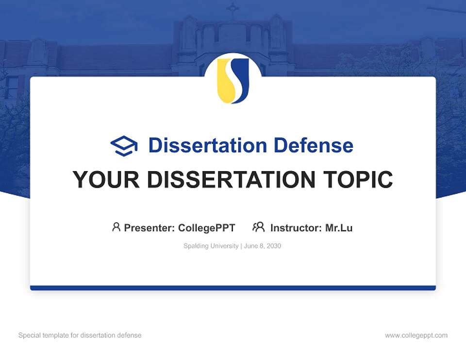 Spalding University Graduation Thesis Defense PPT Template4:3 ratio PPT effect preview image7