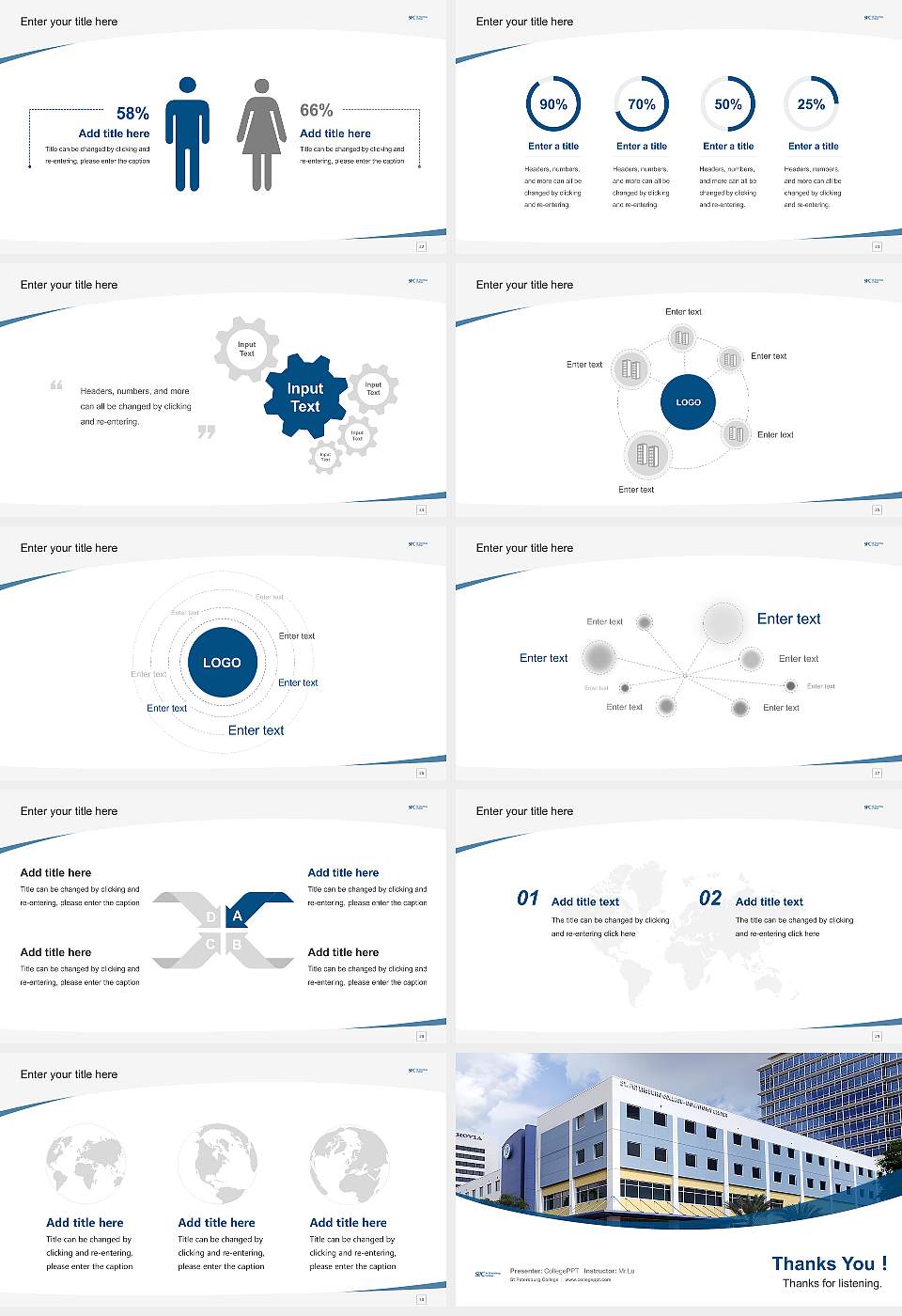 St Petersburg College Course/Courseware Creation PPT Template16:9 ratio PPT effect preview image4