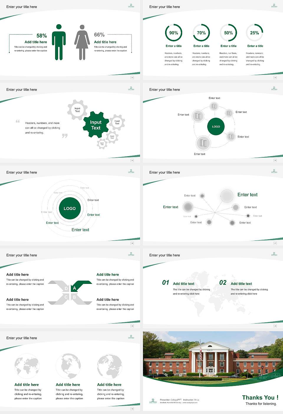 Southern Adventist University Course/Courseware Creation PPT Template16:9 ratio PPT effect preview image4